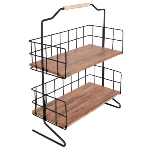 Półka kuchenna metalowa drewniana organizer 32.5x15x42cm VILDE 569330
