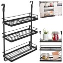 Półka kuchenna zawieszana na reling metalowa czarna RADKA 30.5x10.5x46cm ORION 151923