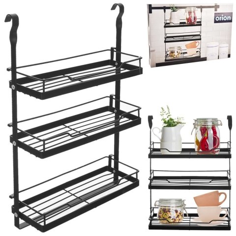 Półka kuchenna zawieszana na reling metalowa czarna RADKA 30.5x10.5x46cm ORION 151923