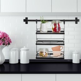 Półka kuchenna zawieszana na reling metalowa czarna RADKA 30.5x10.5x46cm ORION 151923
