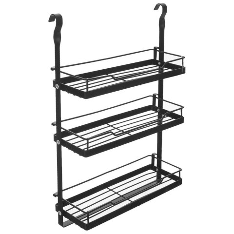 Półka kuchenna zawieszana na reling metalowa czarna RADKA 30.5x10.5x46cm ORION 151923