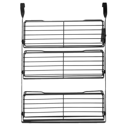 Półka kuchenna zawieszana na reling metalowa czarna RADKA 30.5x10.5x46cm ORION 151923
