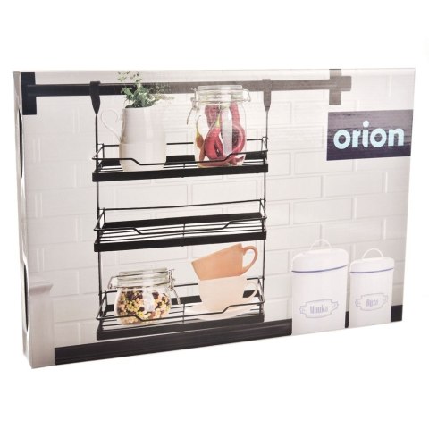 Półka kuchenna zawieszana na reling metalowa czarna RADKA 30.5x10.5x46cm ORION 151923
