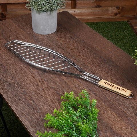 Ruszt do grillowania ryby metalowy BBQ GURU 60x14cm NAVA 10-238-018