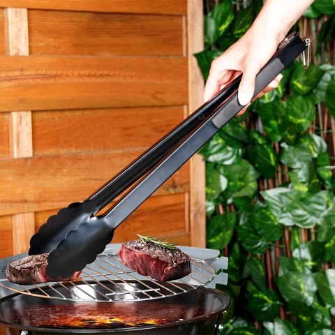 Szczypce grillowe stalowe czarne 51cm VAGGAN 489307