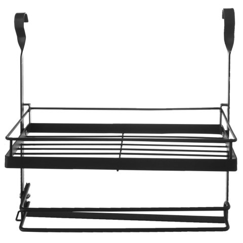 Wieszak na ręcznik papierowy z półką na reling metalowy czarny RADKA ORION 812610