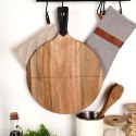 Deska do krojenia serwowania pizzy z nożem okrągła 30cm 2-ele drewniana EXCELLENT HOUSEWARE 279909