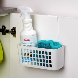 Koszyk na drzwi do kuchni łazienki szafki na gąbki kuchenne plastikowy biały 23.5x10x24cm EXCELLENT HOUSEWARE 810105-B
