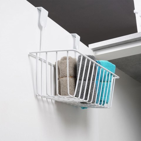 Koszyk na drzwi do kuchni łazienki szafki na gąbki metalowy biały 28cm STORAGE SOLUTIONS 810111-B