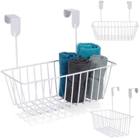 Koszyk na drzwi do kuchni łazienki szafki na gąbki metalowy biały 28cm STORAGE SOLUTIONS 810111-B
