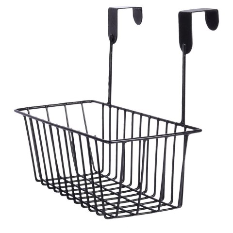 Koszyk na drzwi do kuchni łazienki szafki na gąbki metalowy czarny 28cm STORAGE SOLUTIONS 810111-C