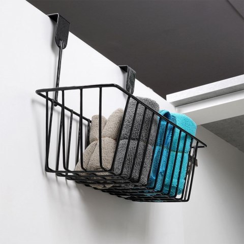 Koszyk na drzwi do kuchni łazienki szafki na gąbki metalowy czarny 28cm STORAGE SOLUTIONS 810111-C
