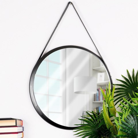 Lustro ścienne na ścianę czarne okrągłe 52cm HOME STYLING COLLECTION 510103