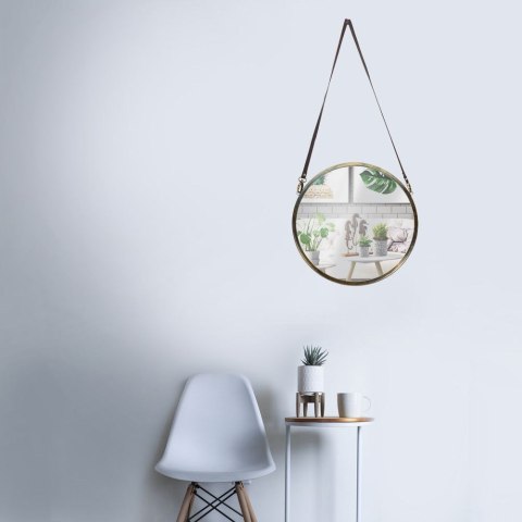 Lustro ścienne na ścianę złote okrągłe 42cm HOME STYLING COLLECTION 510213