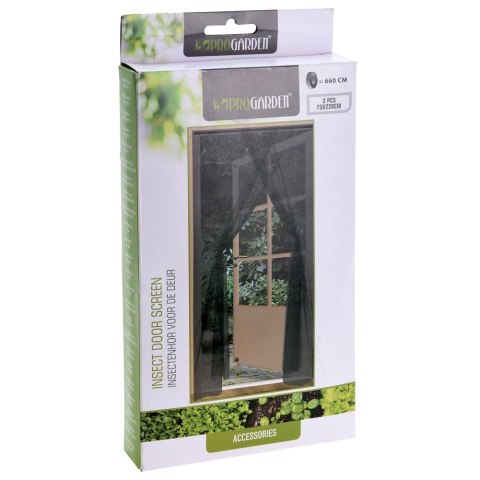 Moskitiera na drzwi czarna podwójna 220x150cm PROGARDEN 780602