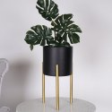 Osłonka na doniczkę na nóżkach metalowa czarna 31x15cm VILDE 312345-M