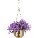 Osłonka na doniczkę wisząca metalowa złota 15cm VILDE 312364-M