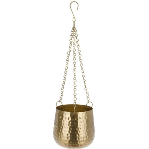 Osłonka na doniczkę wisząca metalowa złota 15cm VILDE 312364-M