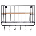 Półka kuchenna do kuchni metalowa z wieszakami organizer 41x12x25.5cm VILDE 229080