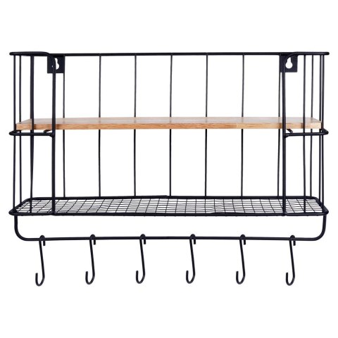 Półka kuchenna do kuchni metalowa z wieszakami organizer 41x12x25.5cm VILDE 229080