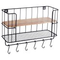 Półka kuchenna do kuchni metalowa z wieszakami organizer 41x12x25.5cm VILDE 229080