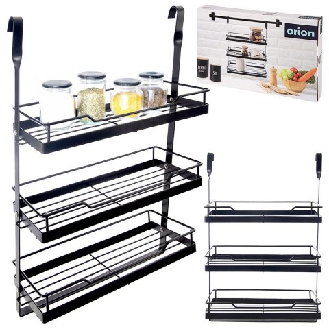 Półka kuchenna zawieszana na relingu metalowa czarna RADKA 32x11x46cm ORION 151924
