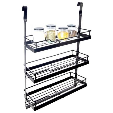 Półka kuchenna zawieszana na relingu metalowa czarna RADKA 32x11x46cm ORION 151924