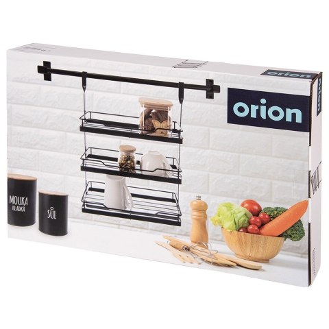 Półka kuchenna zawieszana na relingu metalowa czarna RADKA 32x11x46cm ORION 151924