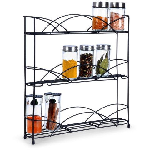 Półka na przyprawy kuchenna metalowa czarna 33.5x6.5x33.5cm VILDE 229070