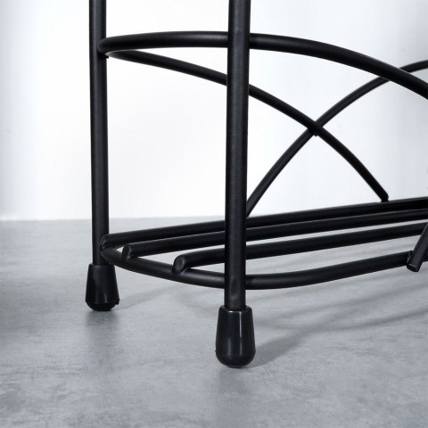 Półka na przyprawy kuchenna metalowa czarna 33.5x6.5x33.5cm VILDE 229070