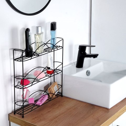 Półka na przyprawy kuchenna metalowa czarna 33.5x6.5x33.5cm VILDE 229070