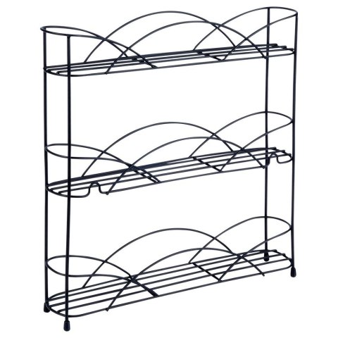 Półka na przyprawy kuchenna metalowa czarna 33.5x6.5x33.5cm VILDE 229070
