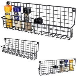 Półka na przyprawy kuchenna metalowa czarna organizer VILDE 229058