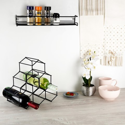 Półka na przyprawy kuchenna organizer metalowa czarna VILDE 229057