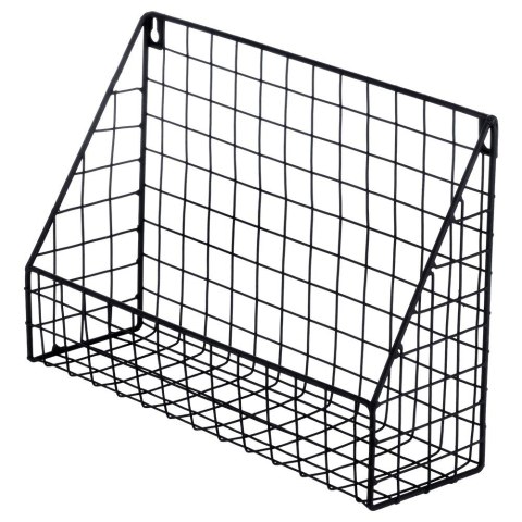 Półka ścienna na ścianę metalowa czarna 33x23x10cm HOME STYLING COLLECTION 530811