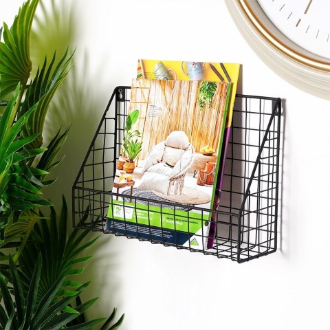 Półka ścienna na ścianę metalowa czarna 33x23x10cm HOME STYLING COLLECTION 530811