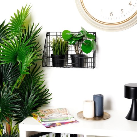 Półka ścienna na ścianę metalowa czarna 33x23x10cm HOME STYLING COLLECTION 530811