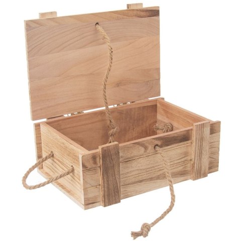 Skrzynka do przechowywania skrzynia pojemnik z pokrywką drewniana 30x21x12cm ORION 731039