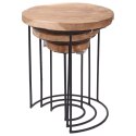 Stolik kawowy metalowy okrągły 3 sztuki HOME STYLING COLLECTION 811010