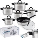 Zestaw garnków garnki stalowe komplet 12 elementów VILDE 199017