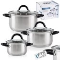 Zestaw garnków garnki stalowe komplet 6 elementów VILDE 199018