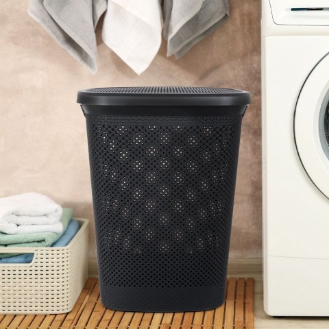 Kosz na pranie plastikowy czarny 60L BATHROOM SOLUTIONS 569367