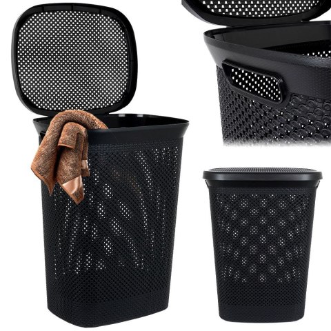 Kosz na pranie plastikowy czarny 60L BATHROOM SOLUTIONS 569367