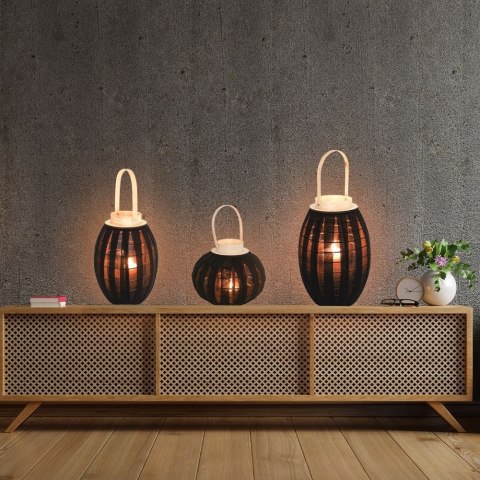 Lampion na świeczkę drewniany czarny 39.5cm HOME STYLING COLLECTION 569268