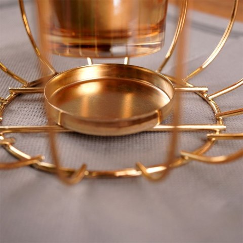 Lampion na świeczkę metalowy złoty 21.5cm HOME STYLING COLLECTION 569501