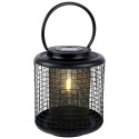 Lampion ogrodowy solarny LED metalowy czarny 22.5cm PROGARDEN 569389