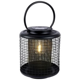 Lampion ogrodowy solarny LED metalowy czarny 22.5cm PROGARDEN 569389