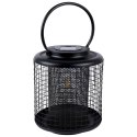 Lampion ogrodowy solarny LED metalowy czarny 22.5cm PROGARDEN 569389