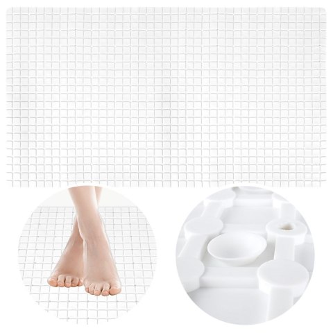 Mata antypoślizgowa pod prysznic do łazienki biała 69x39cm BATHROOM SOLUTIONS 569419-B