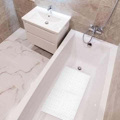 Mata antypoślizgowa pod prysznic do łazienki biała 69x39cm BATHROOM SOLUTIONS 569419-B